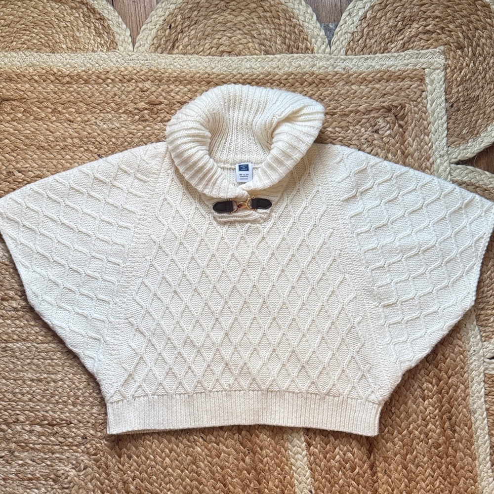 Janie & Jack Cream Cowl Neck Sweater